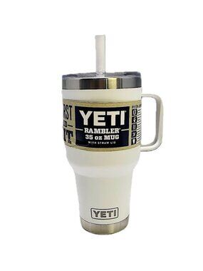 YETI Rambler 35oz Handled Travel Straw Mug in White  NEW